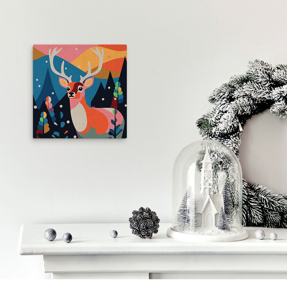 Mini Malen nach Zahlen mit Rahmen 20x20cm „Abstraktes Rentier“