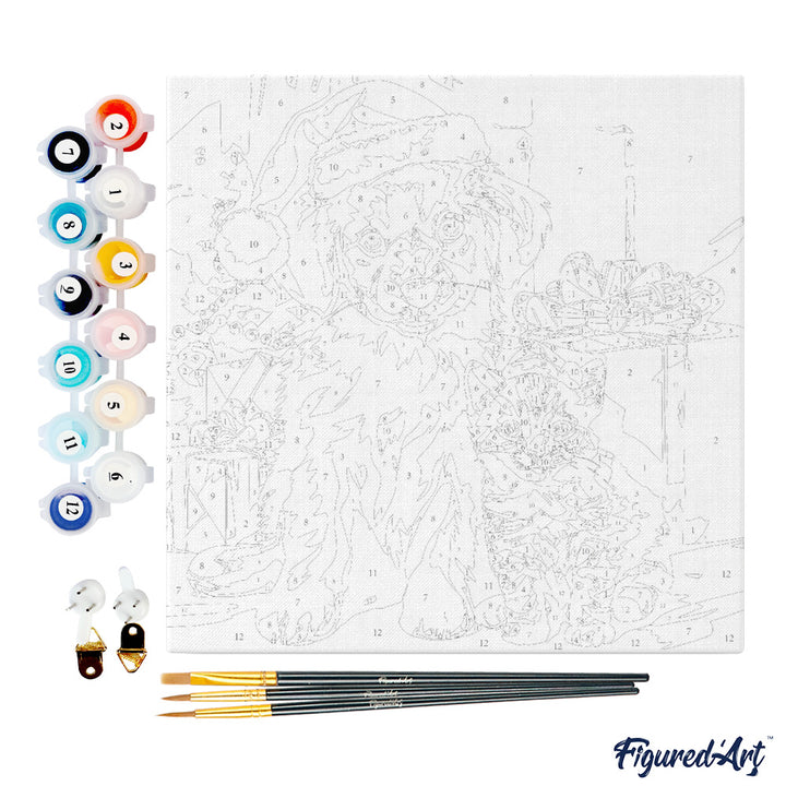 Mini Malen nach Zahlen mit Rahmen 20x20cm - Lebkuchenhaus