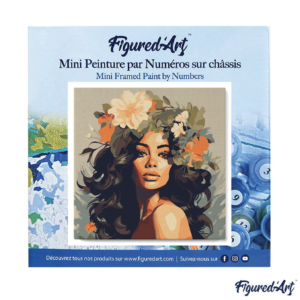 Mini Malen nach Zahlen mit Rahmen 20x20cm - Blumen-Schönheitskönigin