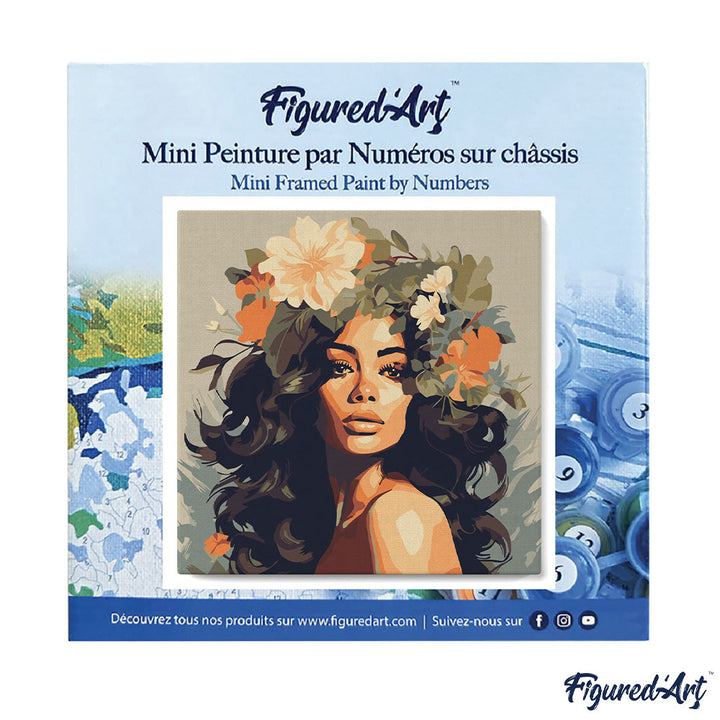 Mini Malen nach Zahlen mit Rahmen 20x20cm - Blumen-Schönheitskönigin