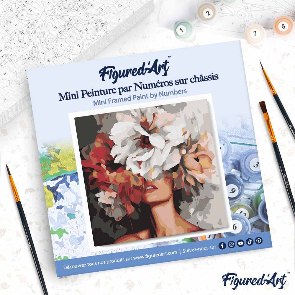 Mini Malen nach Zahlen mit Rahmen 20x20cm - Schönheit hinter Blumen