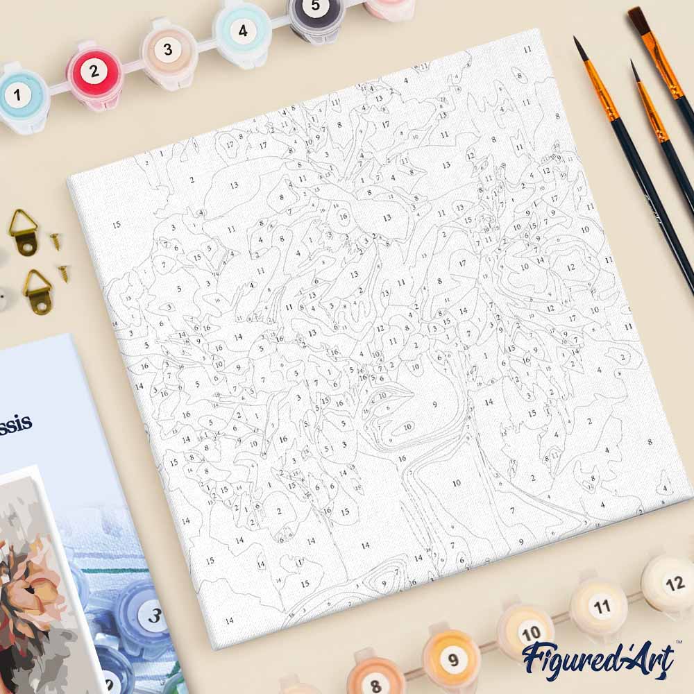 Mini Malen nach Zahlen mit Rahmen 20x20cm - Schönheit hinter Blumen