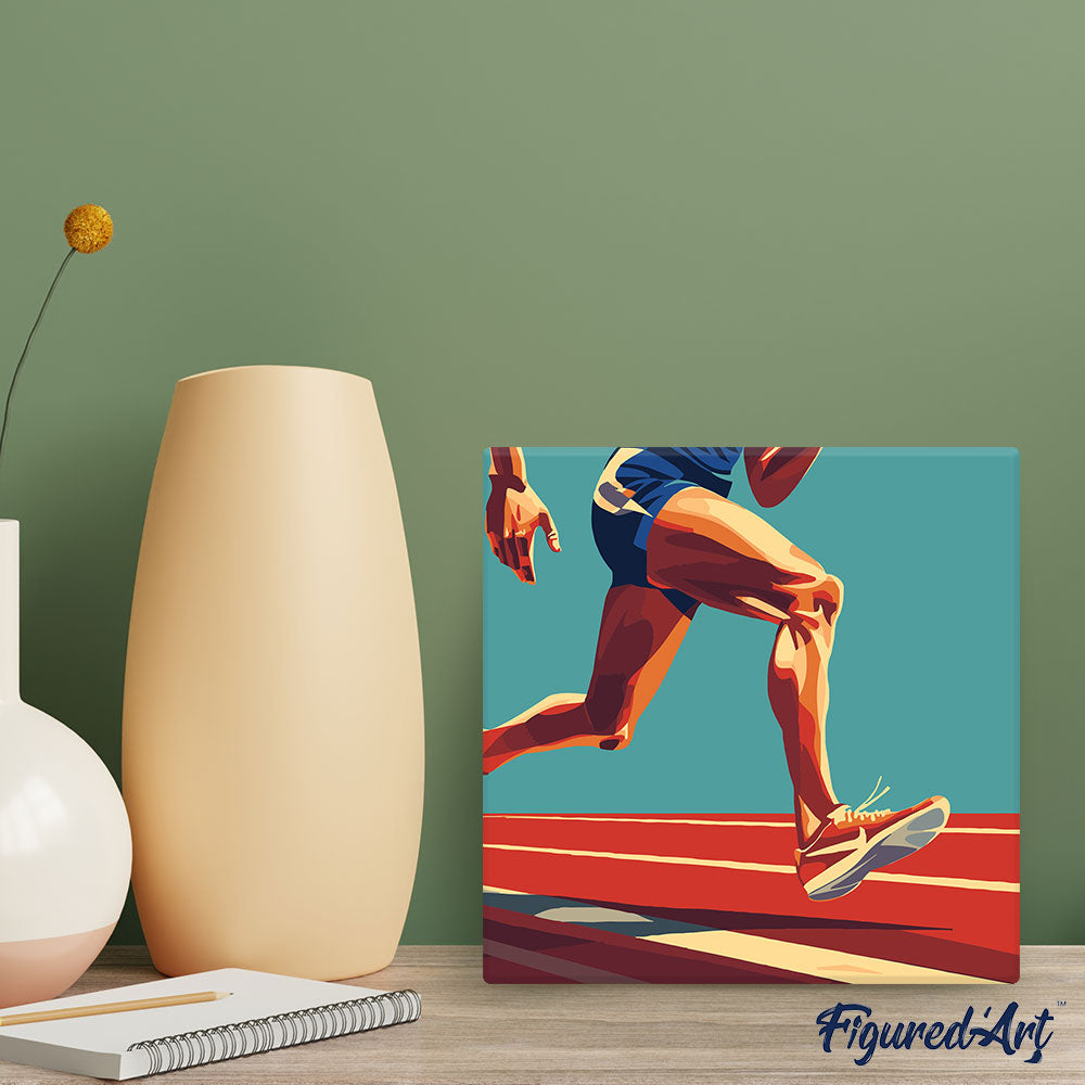 Mini Malen nach Zahlen mit Rahmen 20x20cm - Sportposter Athletik - Kidis Art