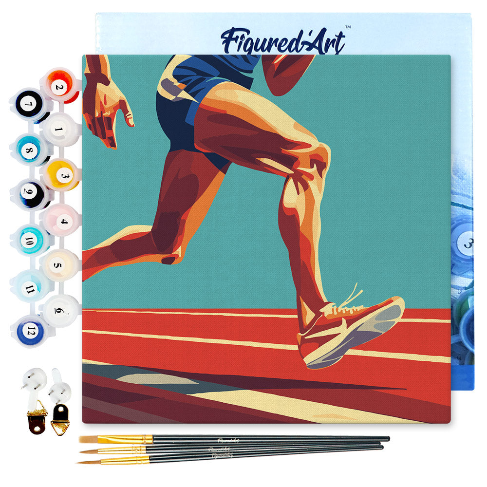 Mini Malen nach Zahlen mit Rahmen 20x20cm - Sportposter Athletik