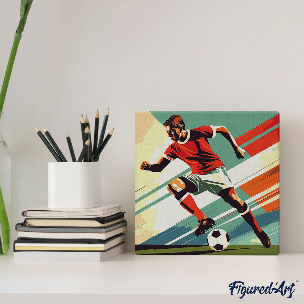 Mini Malen nach Zahlen mit Rahmen 20x20cm - Sportposter Fussball - Kidis Art