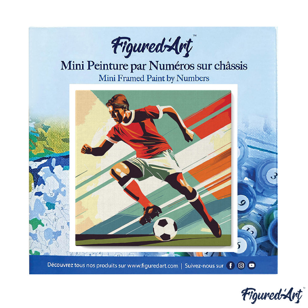 Mini Malen nach Zahlen mit Rahmen 20x20cm - Sportposter Fussball - Kidis Art