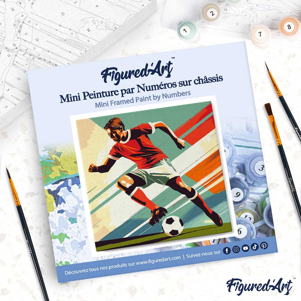 Mini Malen nach Zahlen mit Rahmen 20x20cm - Sportposter Fussball - Kidis Art