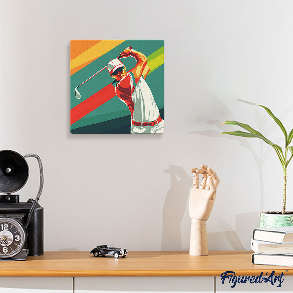 Mini Malen nach Zahlen mit Rahmen 20x20cm - Sportposter Golf - Kidis Art