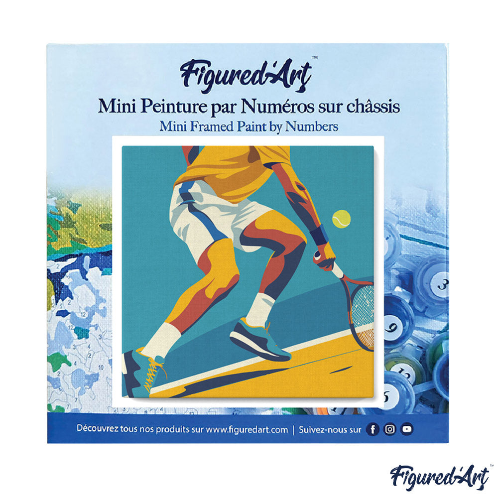 Mini Malen nach Zahlen mit Rahmen 20x20cm - Sportposter Tennis - Kidis Art