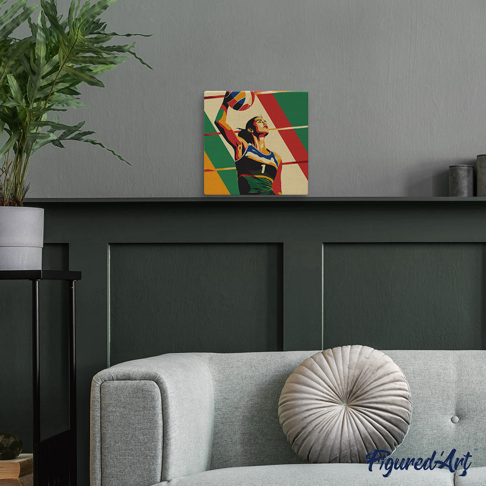 Mini Malen nach Zahlen mit Rahmen 20x20cm - Sportposter Volleyball