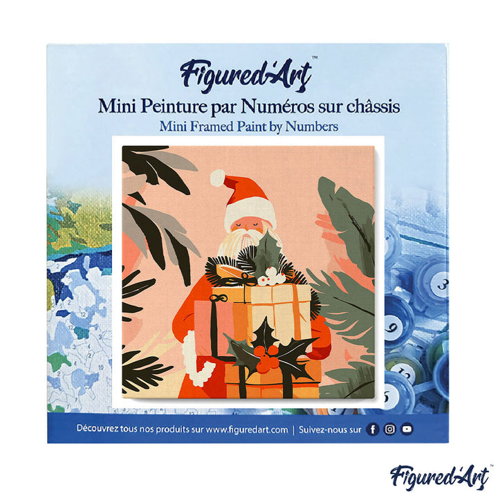 Mini Malen nach Zahlen mit Rahmen 20x20cm Geschenk vom Weihnachtsmann