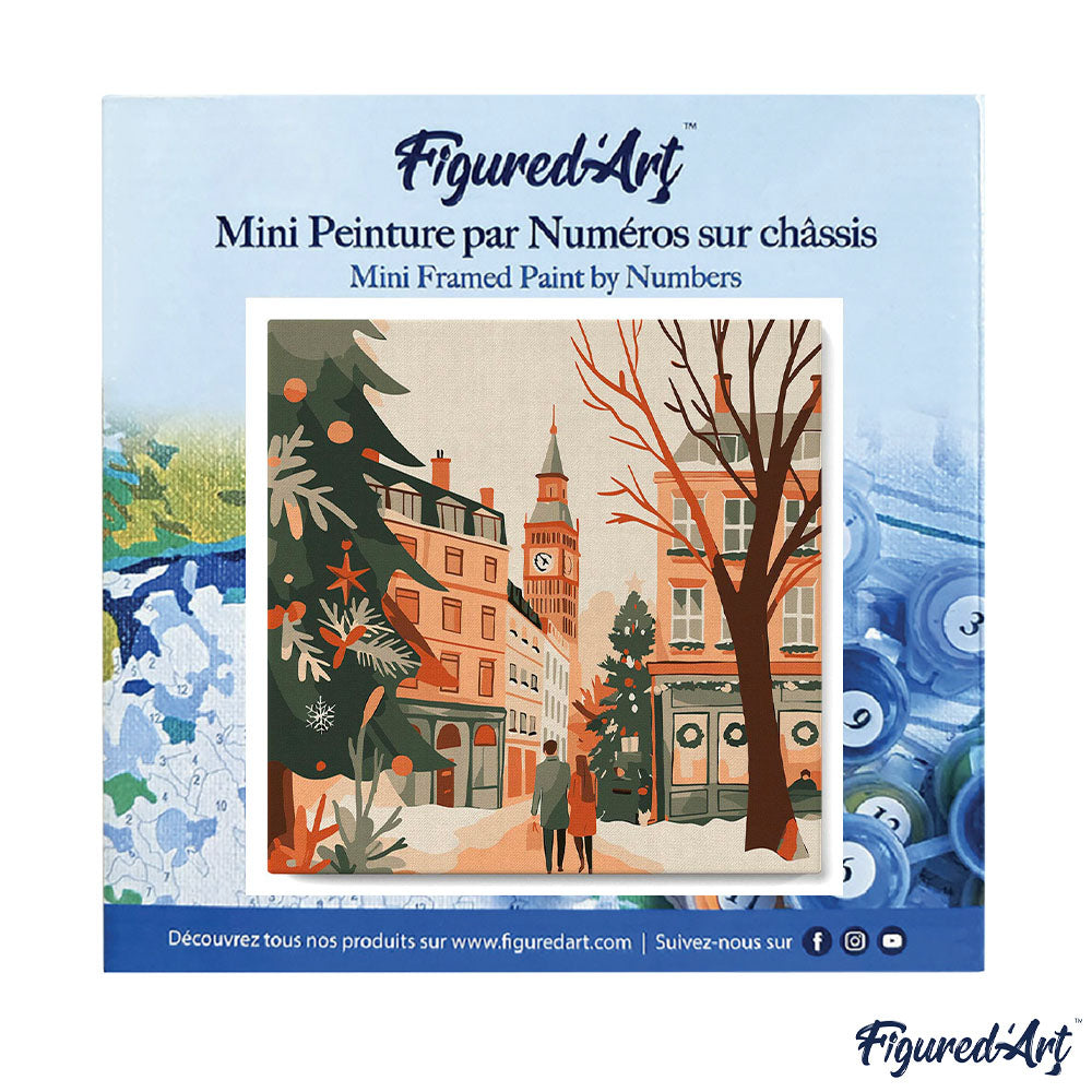 Mini Malen nach Zahlen mit Rahmen 20x20cm Weihnachten in London