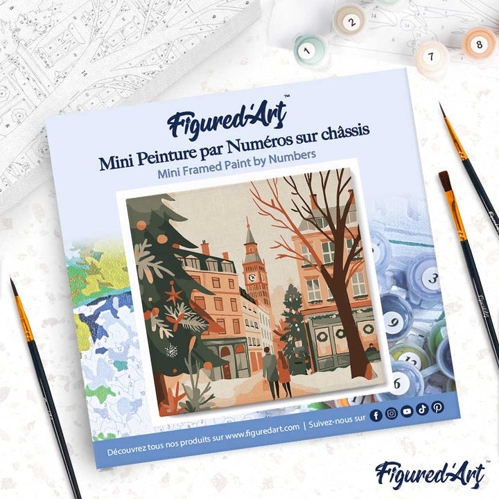 Mini Malen nach Zahlen mit Rahmen 20x20cm Weihnachten in London