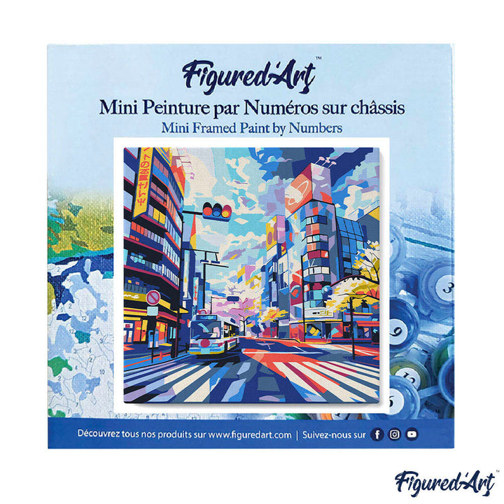 Mini Malen nach Zahlen mit Rahmen 20x20cm Shibuya Pop Art
