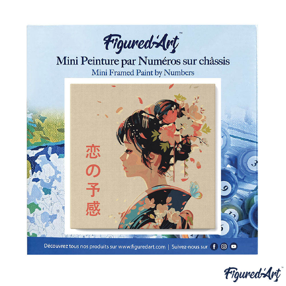 Mini Malen nach Zahlen mit Rahmen 20x20cm Liebe auf japanische Art