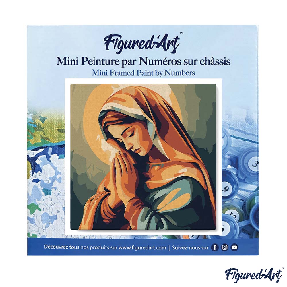 Mini Malen nach Zahlen mit Rahmen 20x20cm Betende Maria