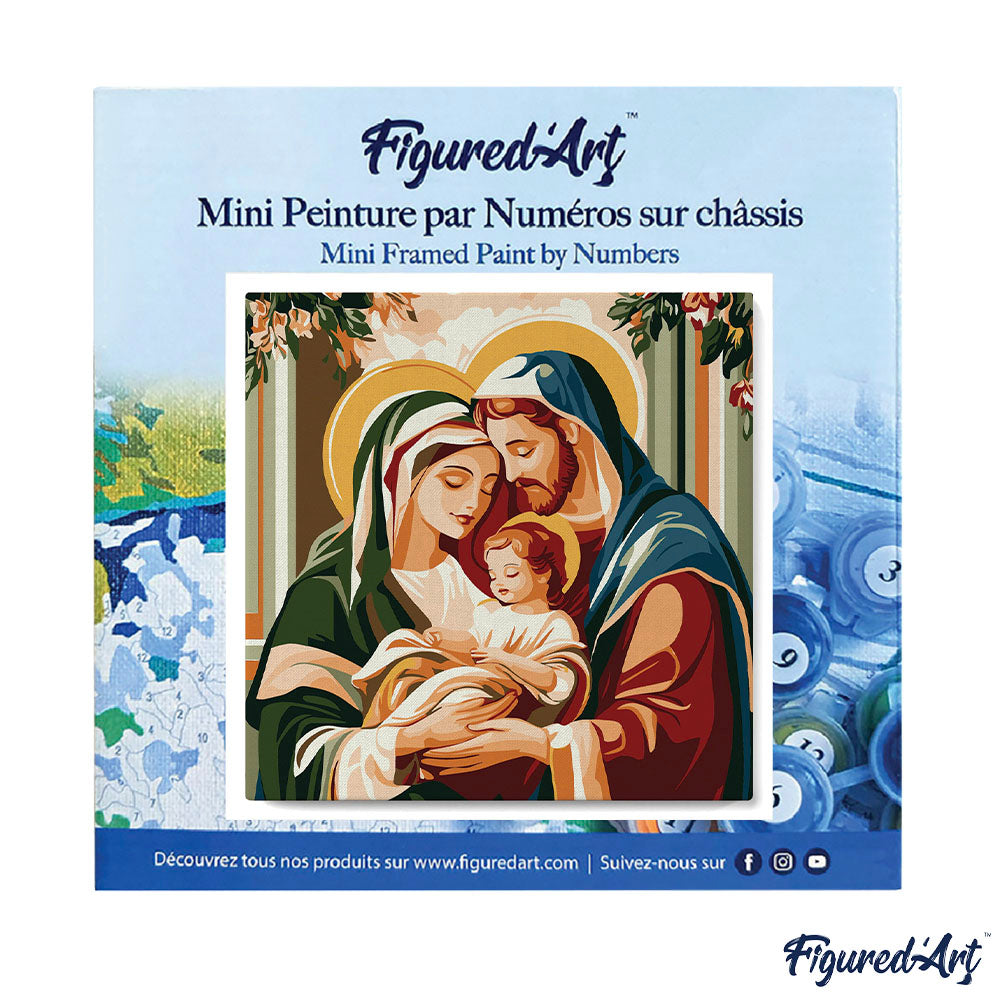 Mini Malen nach Zahlen mit Rahmen 20x20cm Heilige Familie - Kidis Art