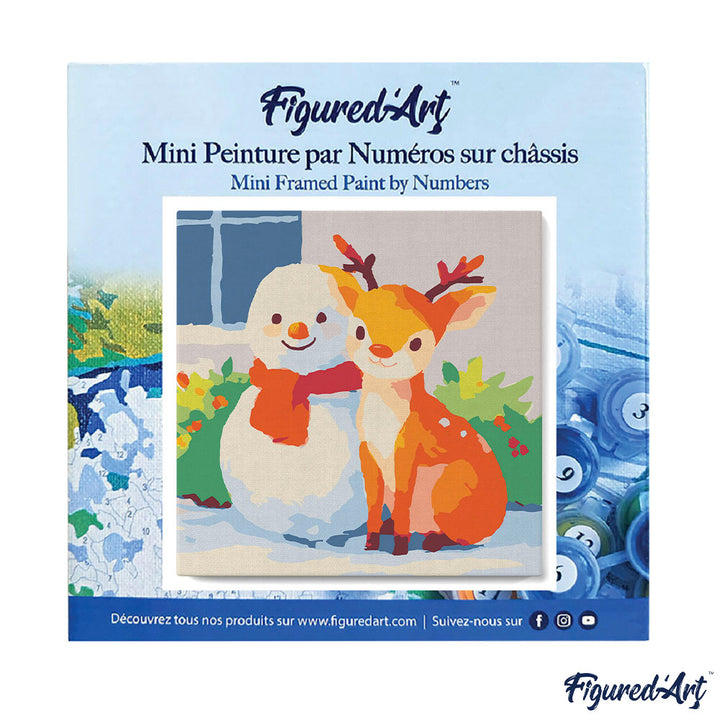 Mini Malen nach Zahlen mit Rahmen 20x20cm Festliche Freunde