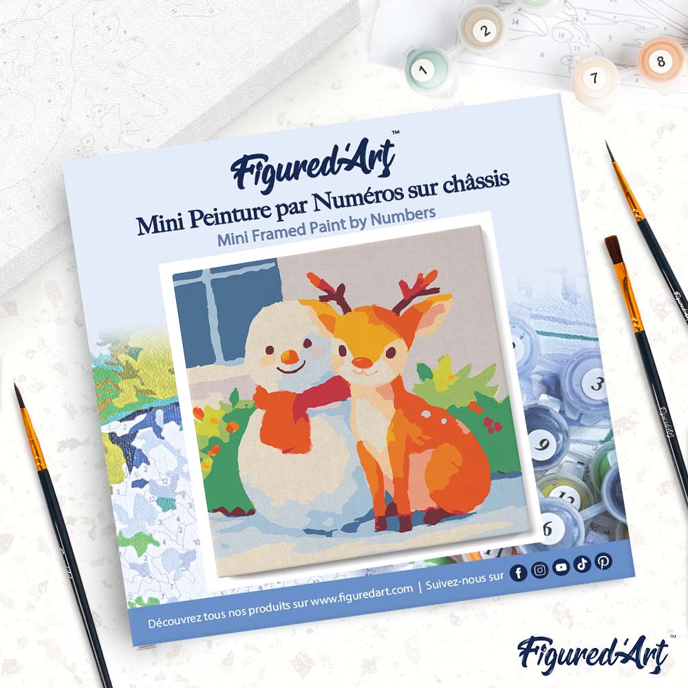 Mini Malen nach Zahlen mit Rahmen 20x20cm Festliche Freunde