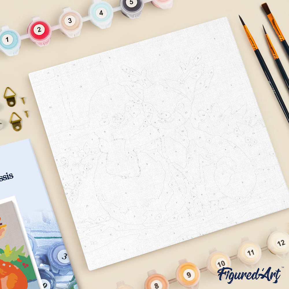 Mini Malen nach Zahlen mit Rahmen 20x20cm Festliche Freunde