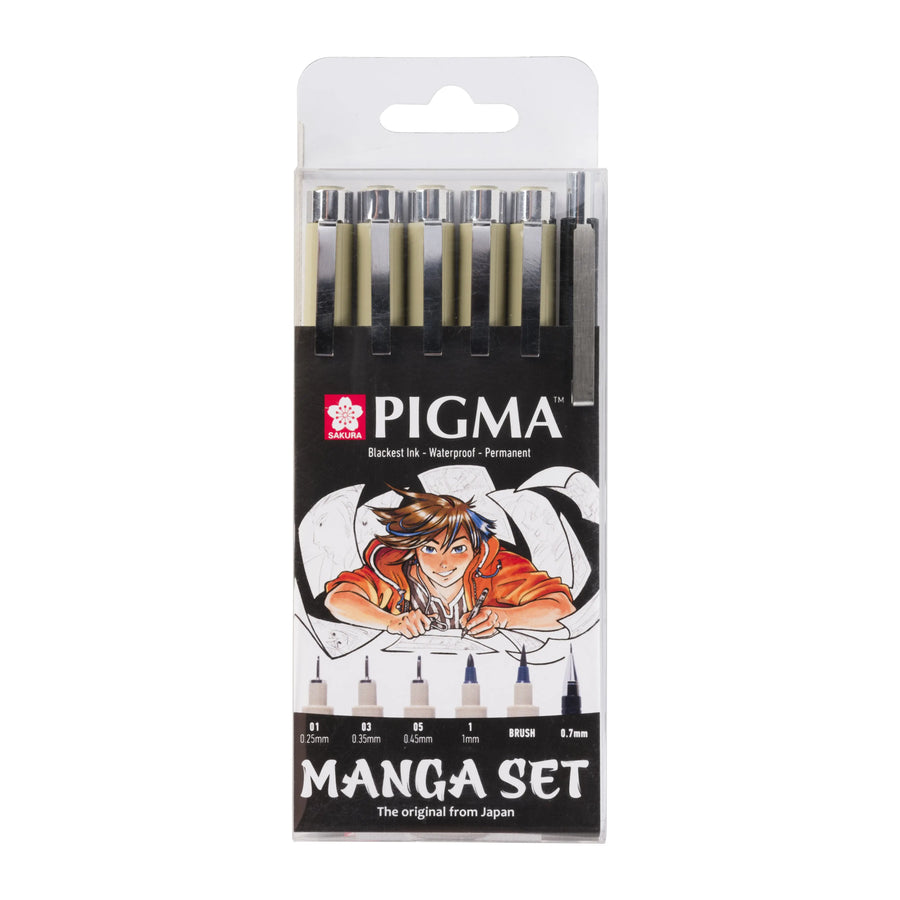 Sakura Einzigartige Manga-Kollektion mit 6 Pigma Micron-Stiften