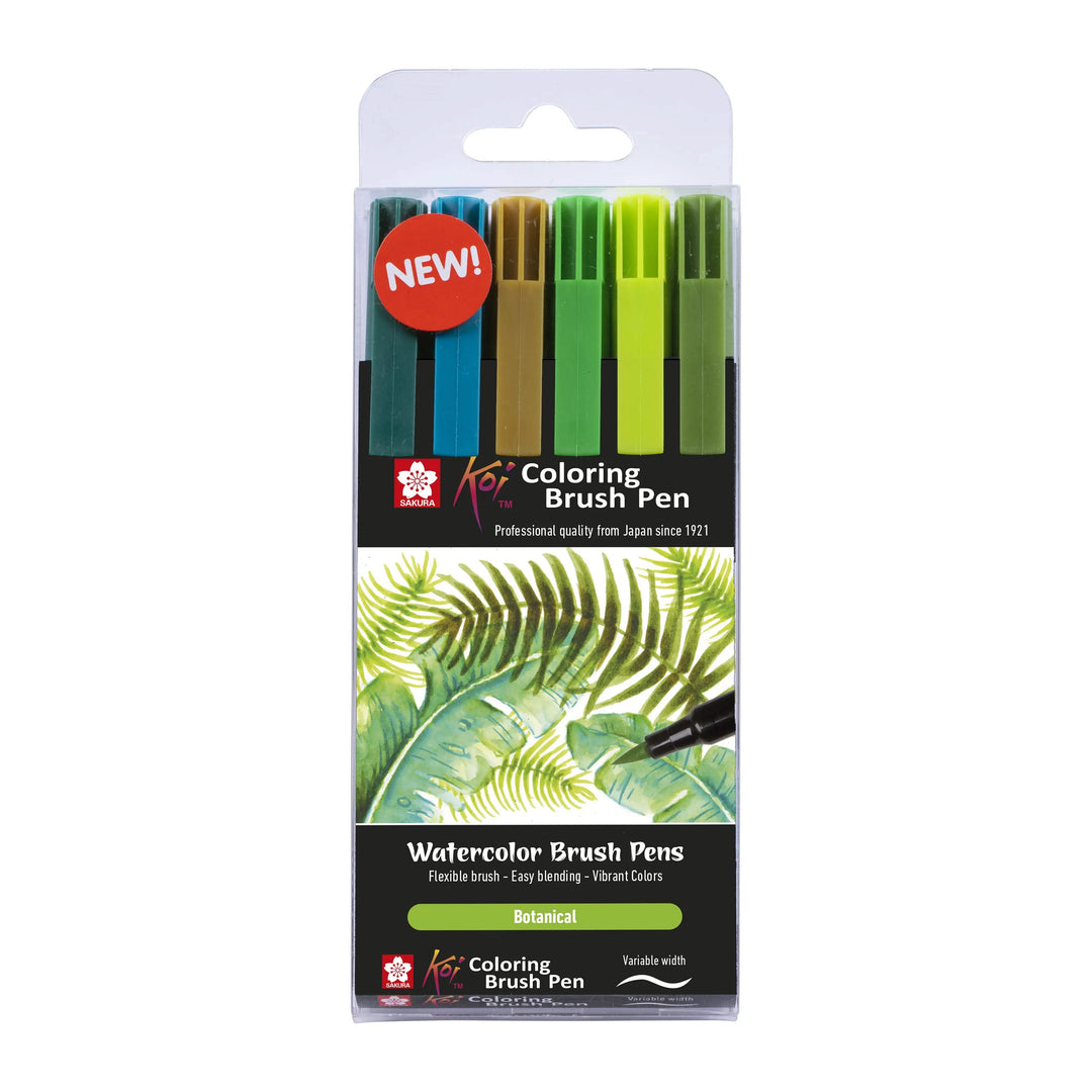 Sakura Koi Coloring Brush Pen Set Botanical | 6 Farben - Kidis Art