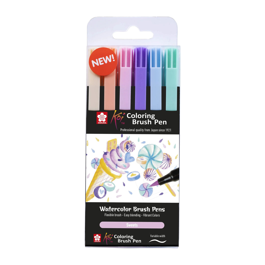 Sakura Koi Coloring Brush Pen Set Sweets | 6 Farben - Kidis Art