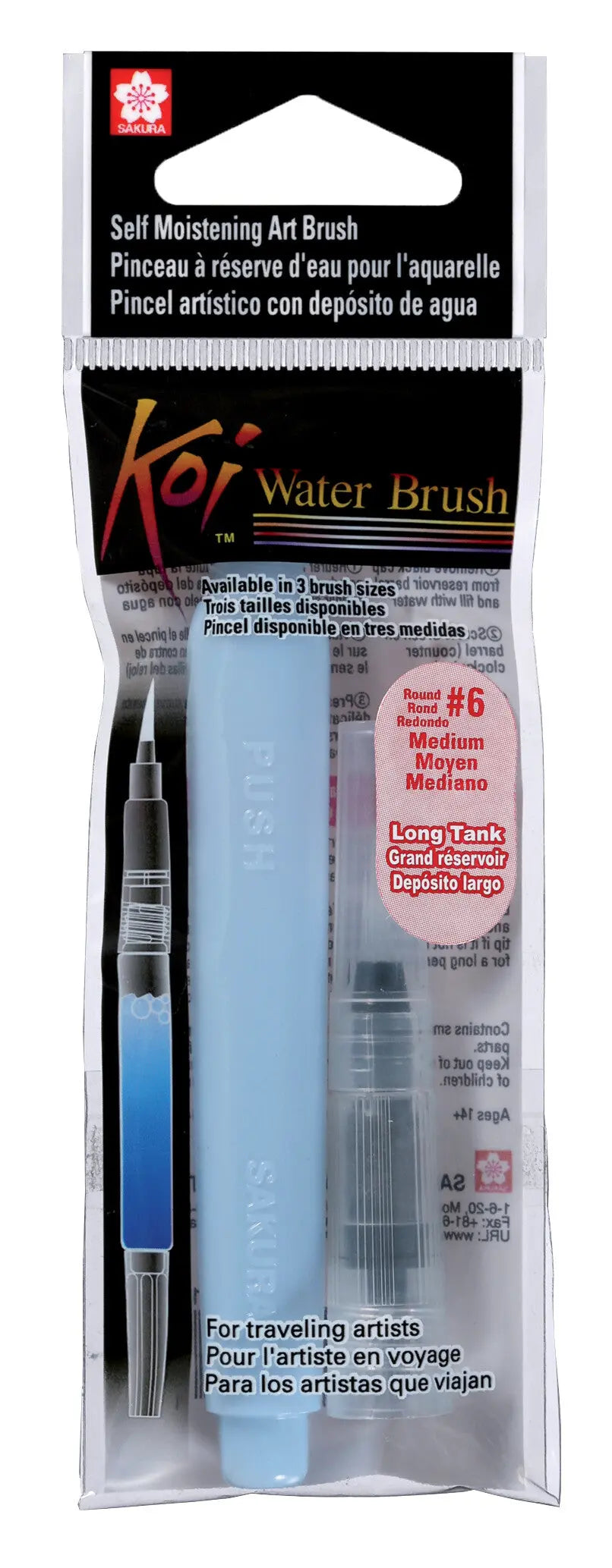 Sakura Koi Water Brush | Mittlere Spitze, Langer Behälter