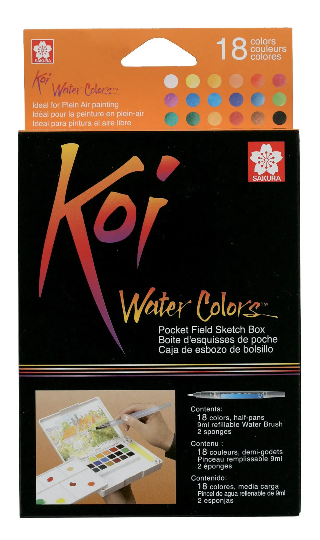 Sakura Koi Water Colors Pocket Field Sketch Box | 18 halbe Näpfchen