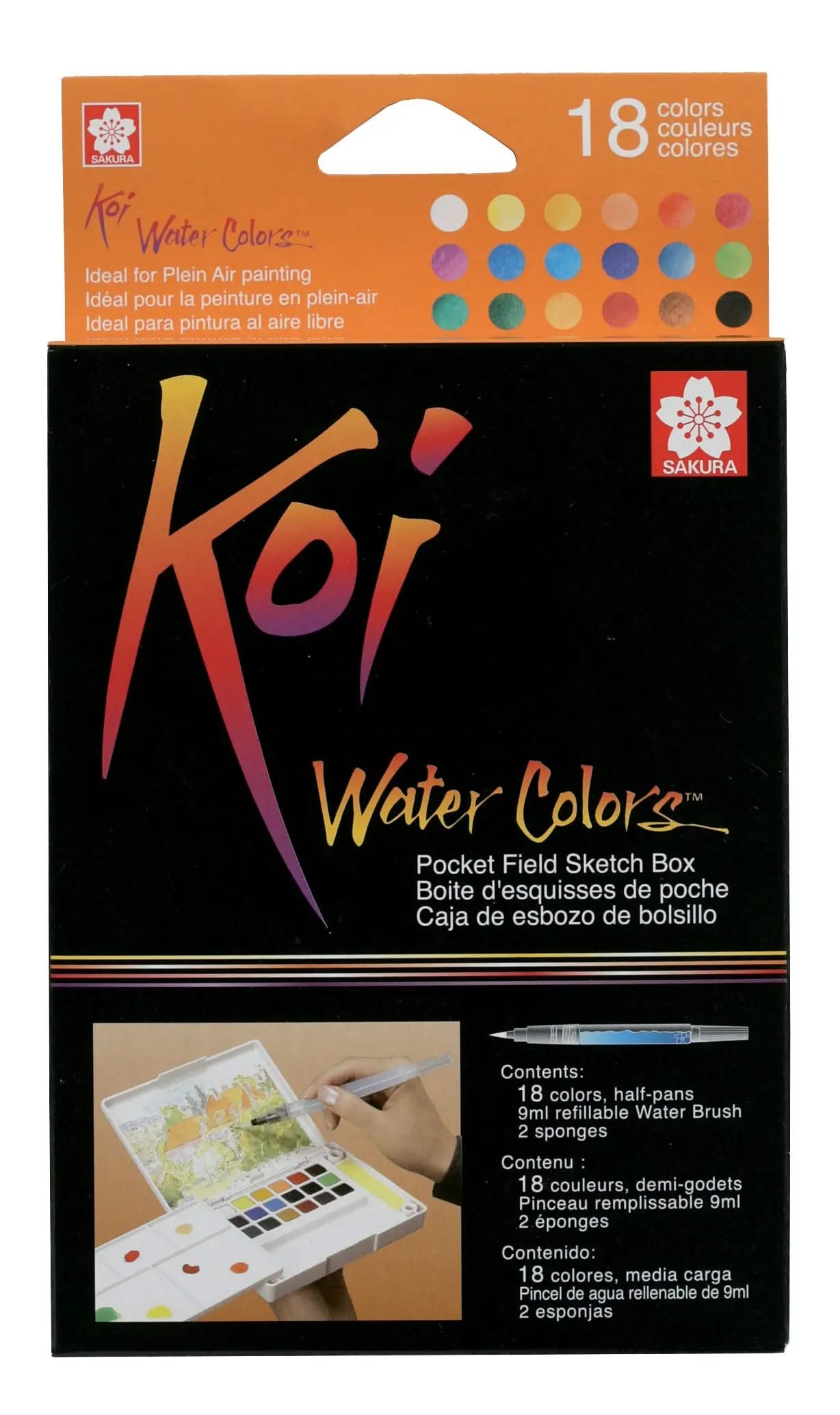 Sakura Koi Water Colors Pocket Field Sketch Box | 18 halbe Näpfchen - Kidis Art