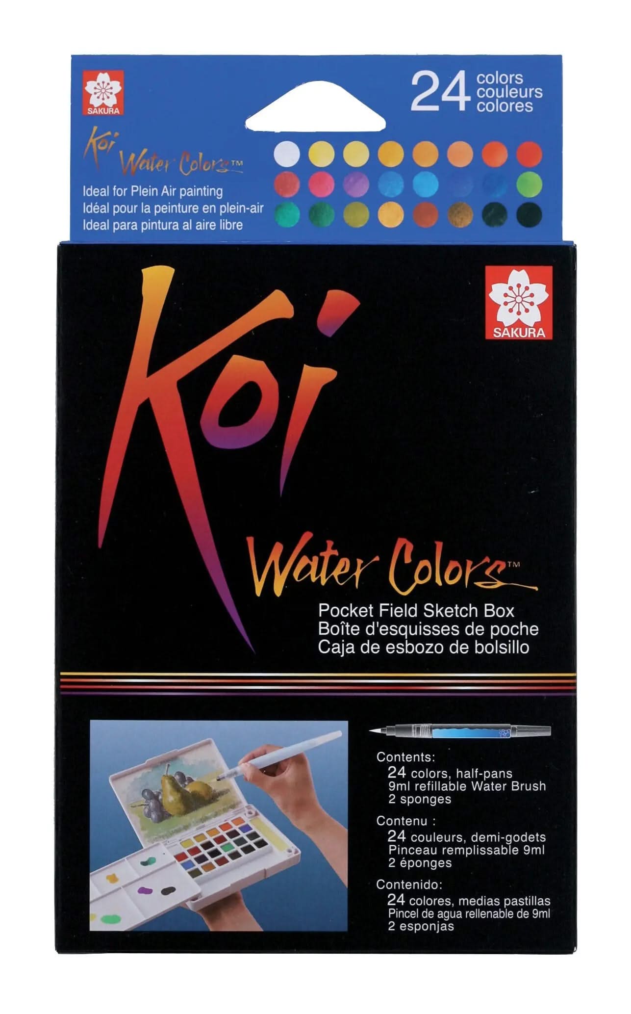 Sakura Koi Water Colors Pocket Field Sketch Box | 24 halbe Näpfchen - Kidis Art