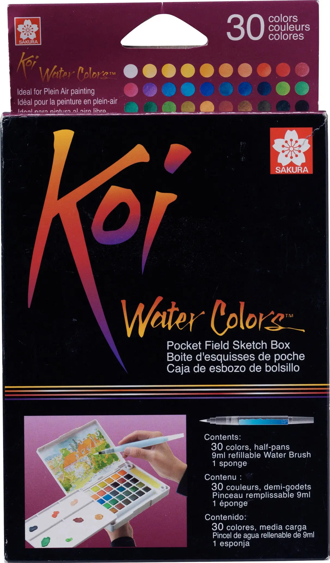 Sakura Koi Water Colors Pocket Field Sketch Box | 30 halbe Näpfchen