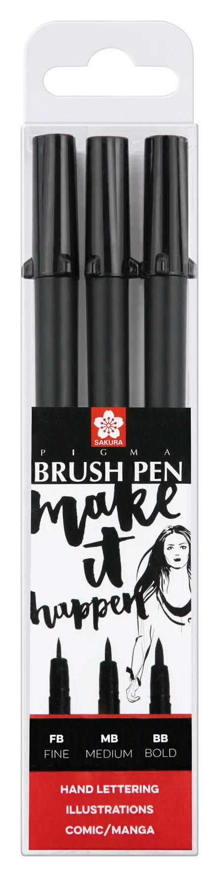 Sakura Pigma Brush Pen, 3-teiliges Set (Fb/Mb/Bb)- - Kidis Art