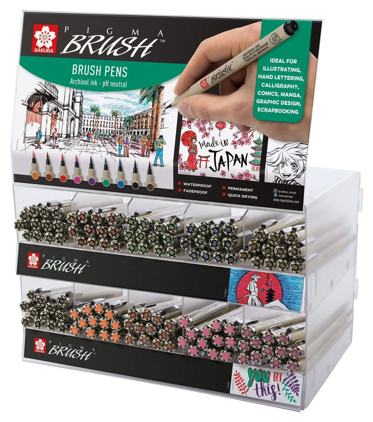 Sakura Pigma Brush, Aussteller mit 120 Stück - Kidis Art