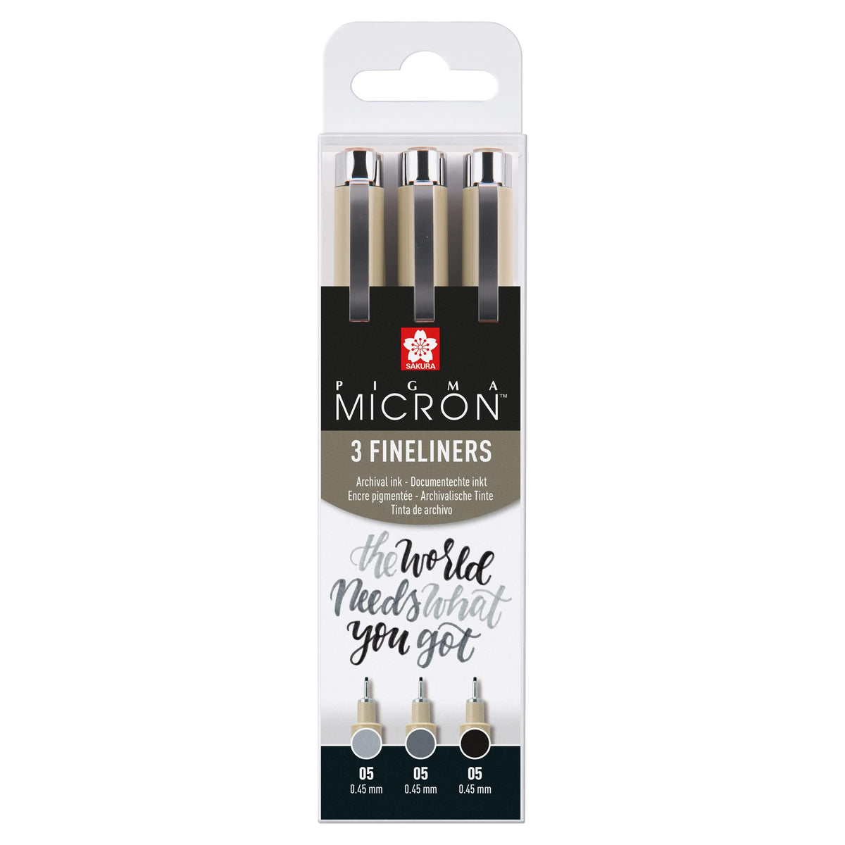 Sakura Pigma Micron 05 Fineliner-Set | 3 Stifte, Schwarz & Grau - Kidis Art
