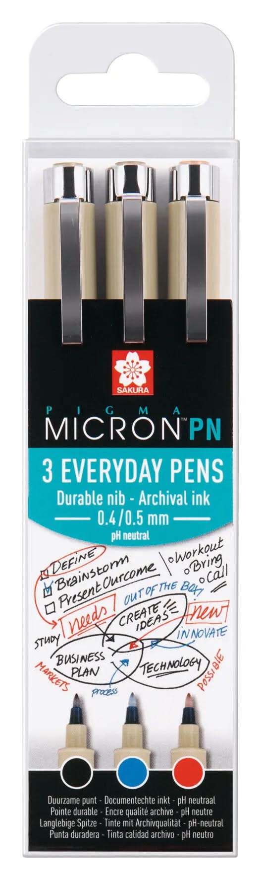 Sakura Pigma Micron PN Büro-Set, 3 Farben - Kidis Art