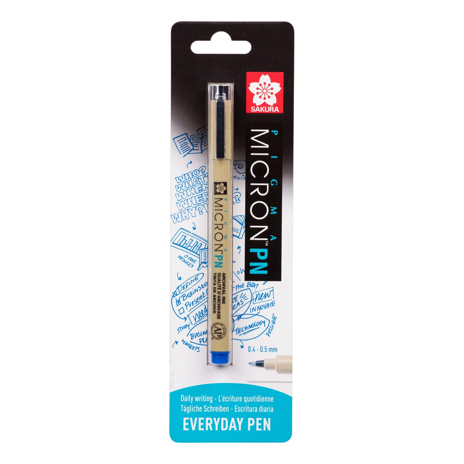 Sakura Pigma Micron PN, Blau, Blisterpackung, 1 Stück - Kidis Art