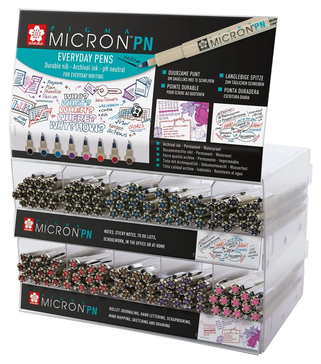 Sakura Pigma Micron Pn, Modular-Aussteller mit 120 Stück