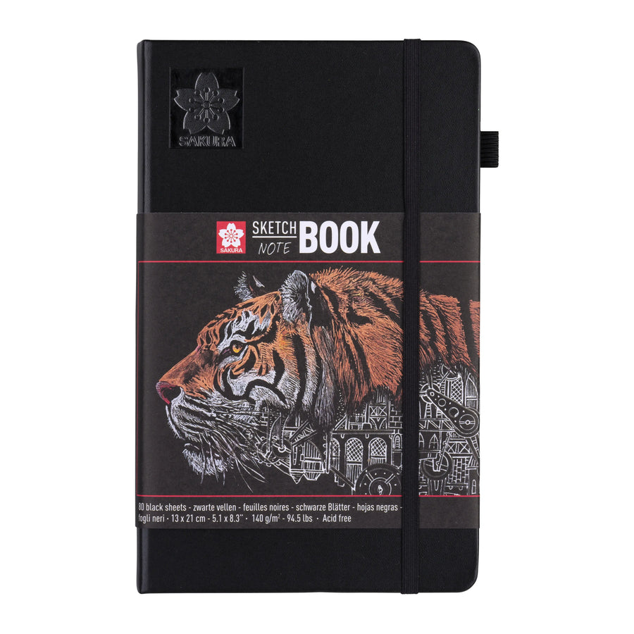 Sakura Skizzen/Notizbuch 13 x 21 cm 80 Blatt in Schwarz 140g