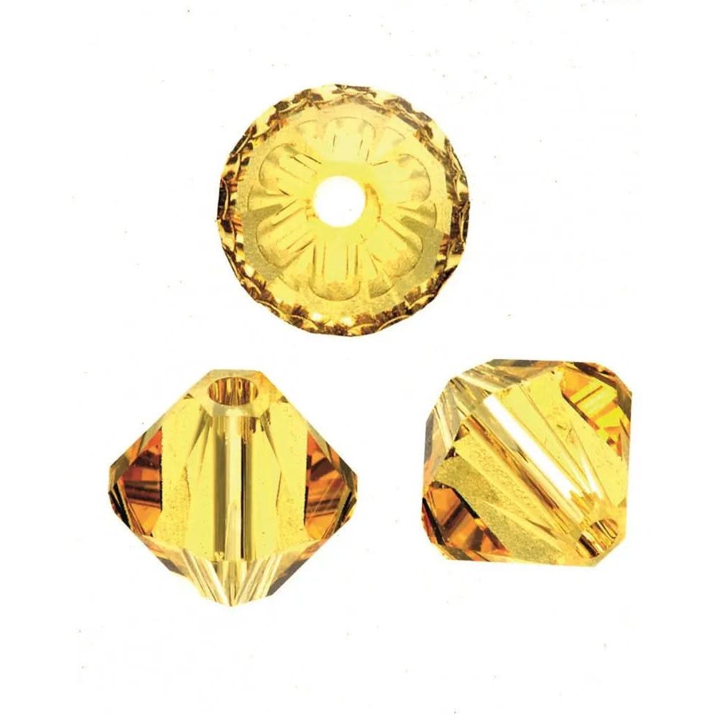 Schliffspitzperle Swarovski 4mm light topaz 25 Stück - Kidis Art