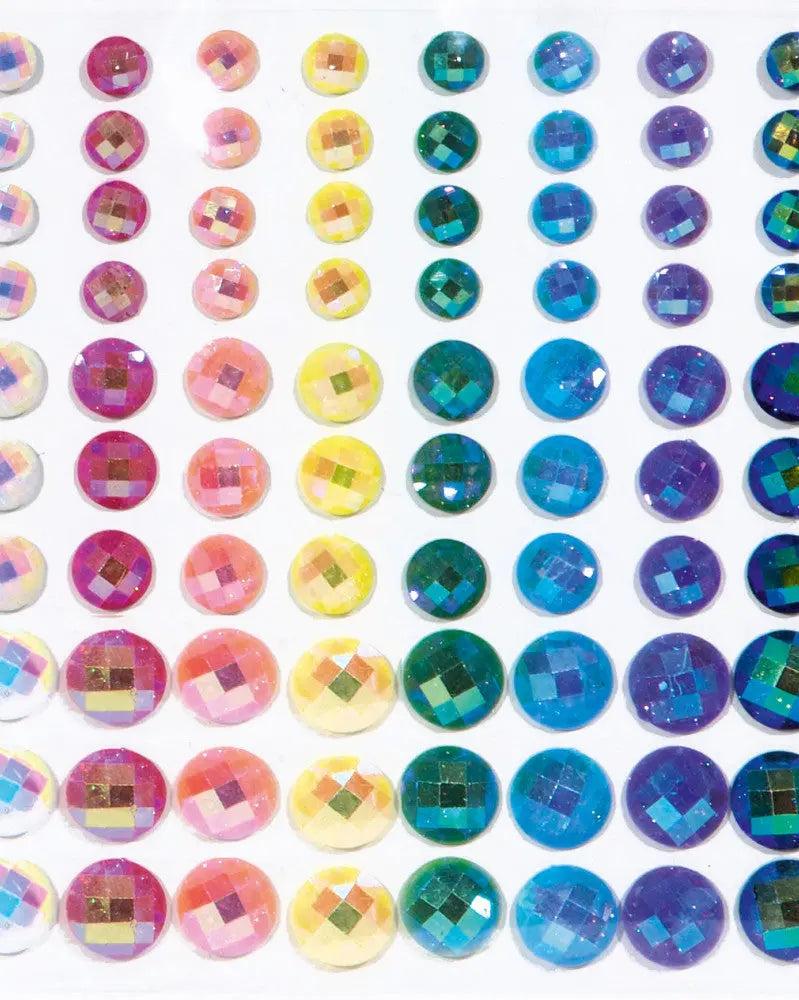 Schmucksteine Iridescent Rainbow, 80Stk selbstklebend