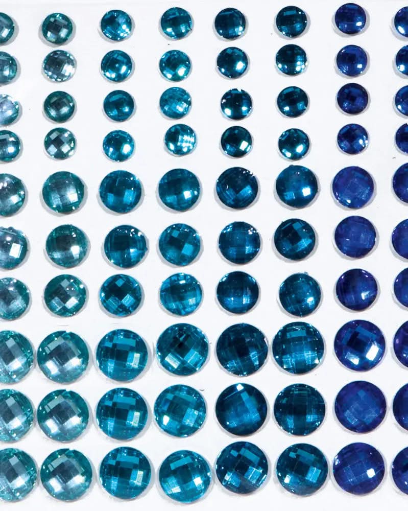Schmucksteine sparkeling blau, 80Stk selbstklebend - Kidis Art