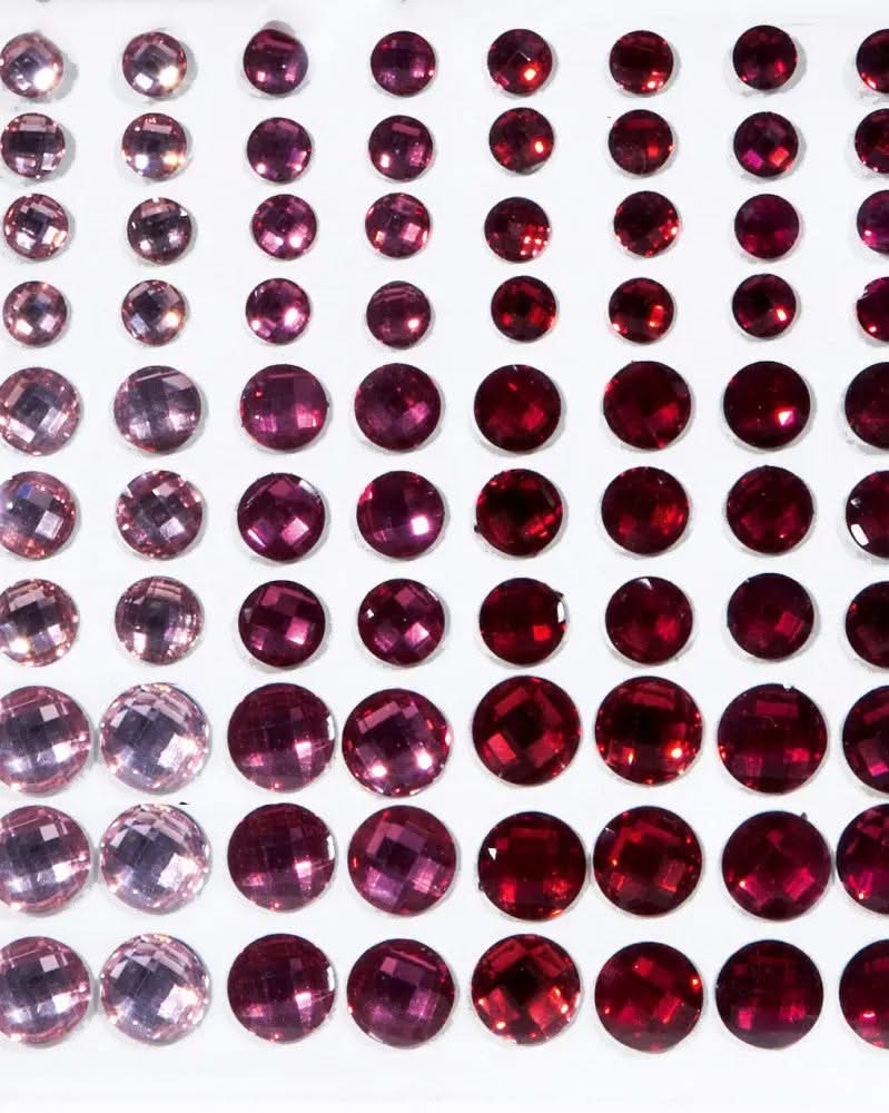Schmucksteine sparkeling rot, 80Stk selbstklebend - Kidis Art