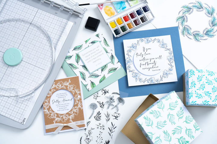 Timbres transparents, 17 pièces, Botanique du jardin par Lisa Jones