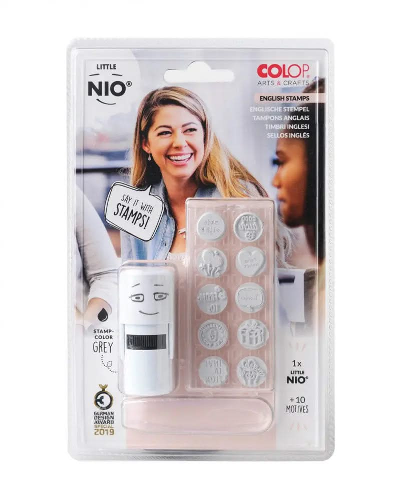 Stempel Little Nio Englisch Dia 18mm, 12tlg - Kidis Art