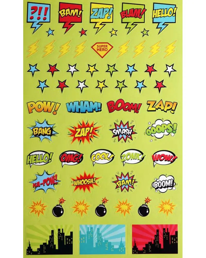 Sticker-Buch, Comic Helden 6 Seiten