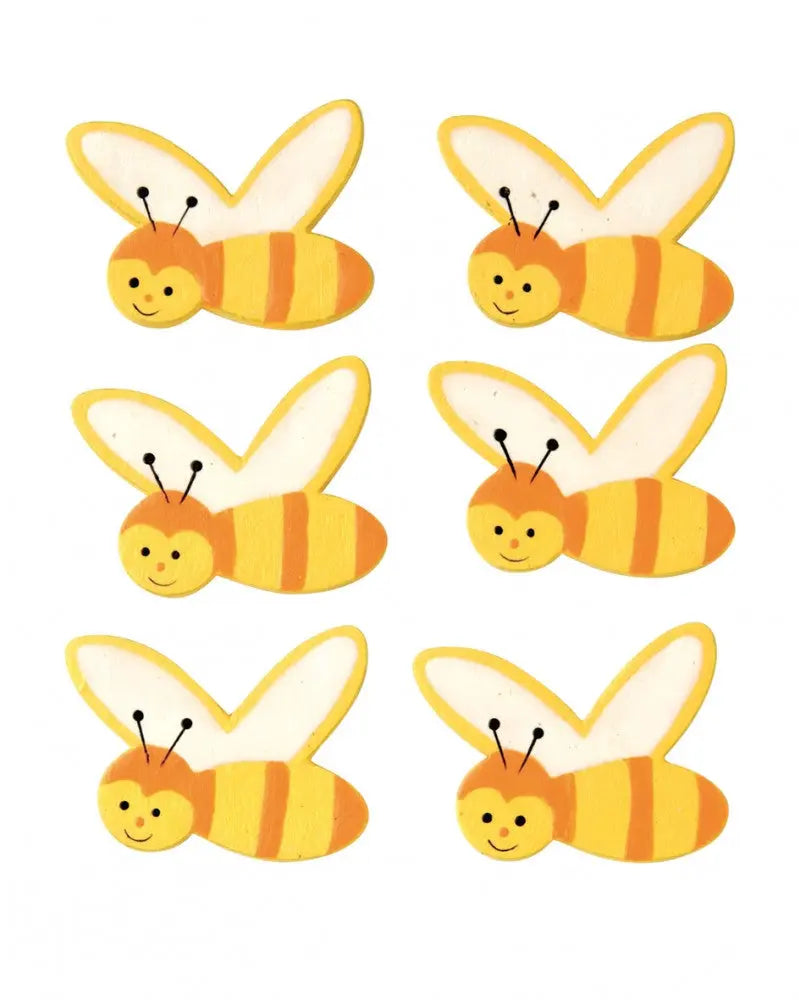 Streuteile Bienen 6St gelb Sperrholz Pappel