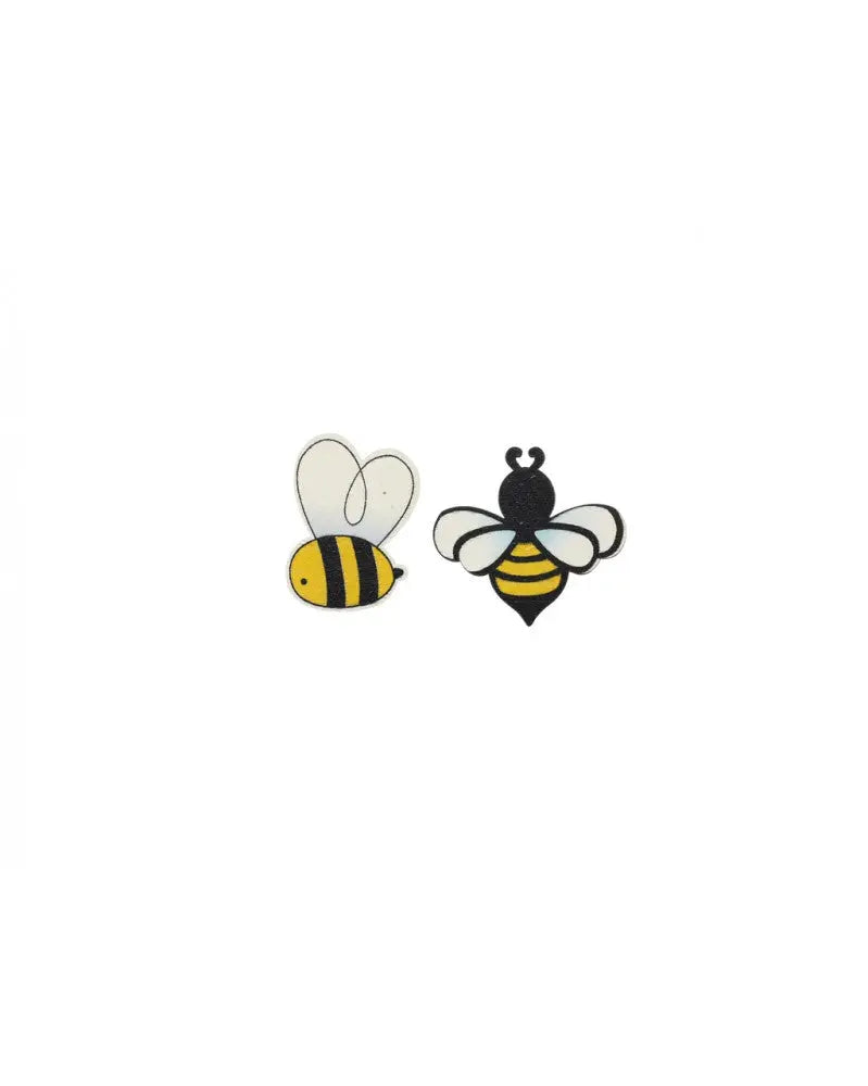 Streuteile Bienen, 8St Holz sortiert, 3,7x4,2x0,1cm