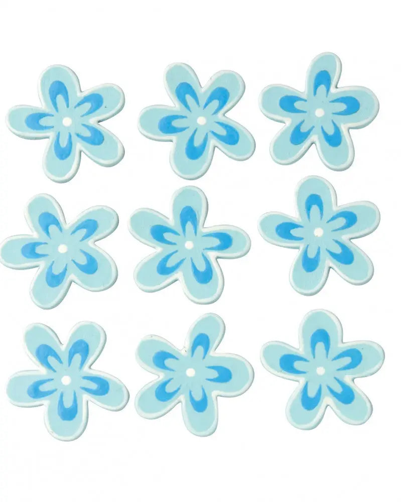 Streuteile Blumen 9Stk blau Sperrholz Pappel