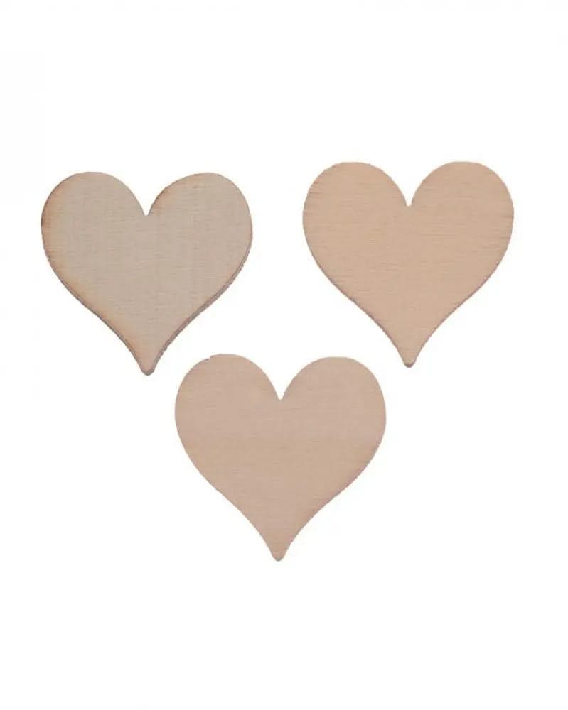 Streuteile Herzen Holz 15St natur 2,3x2,3x0,3cm, Pappel - Kidis Art